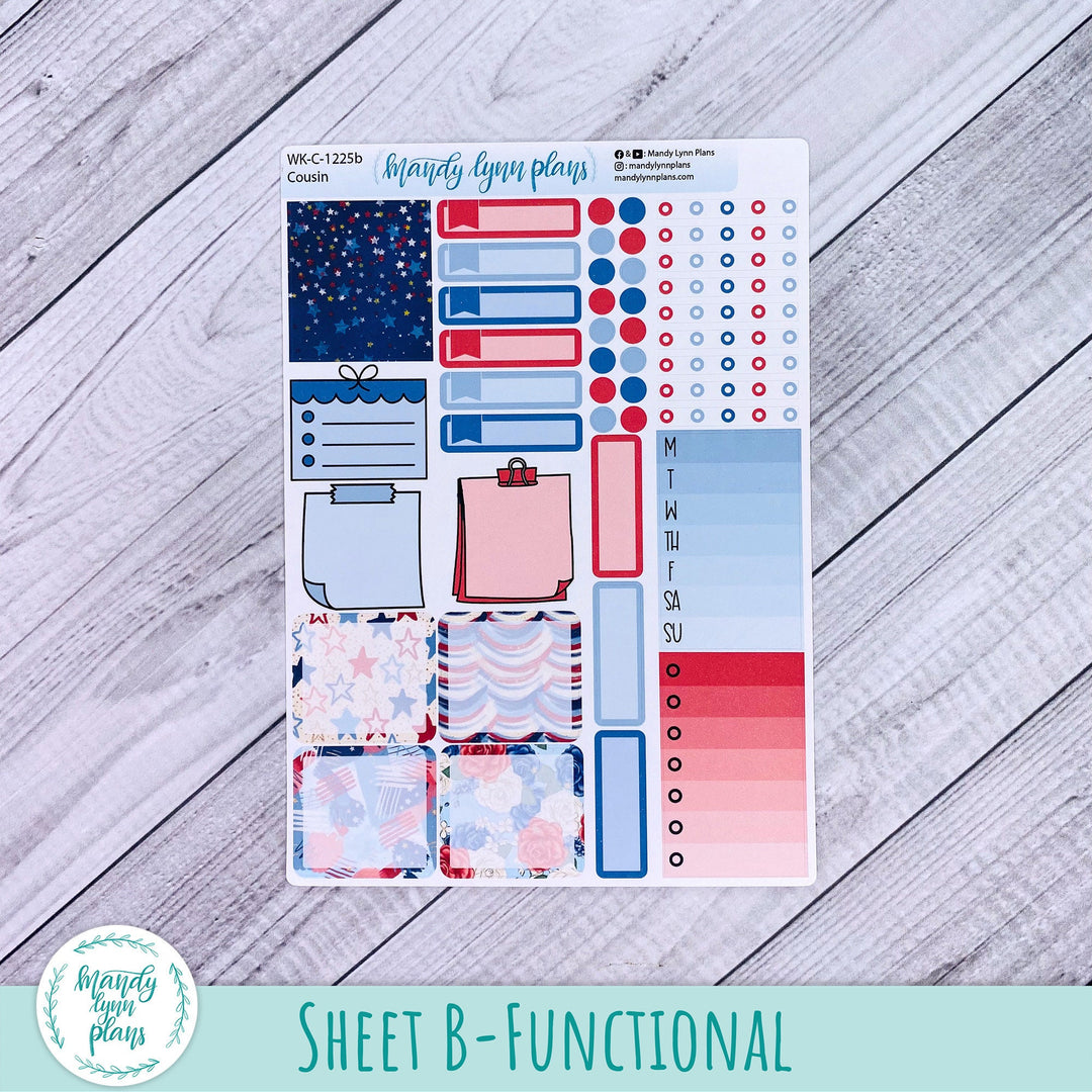 Hobonichi Cousin Weekly Kit || Red, White and Blue || WK-C-1225