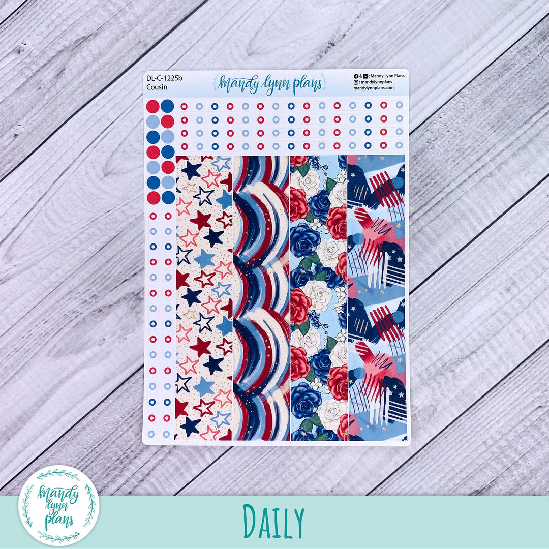 Hobonichi Cousin Daily Kit || Red, White and Blue || DL-C-1225