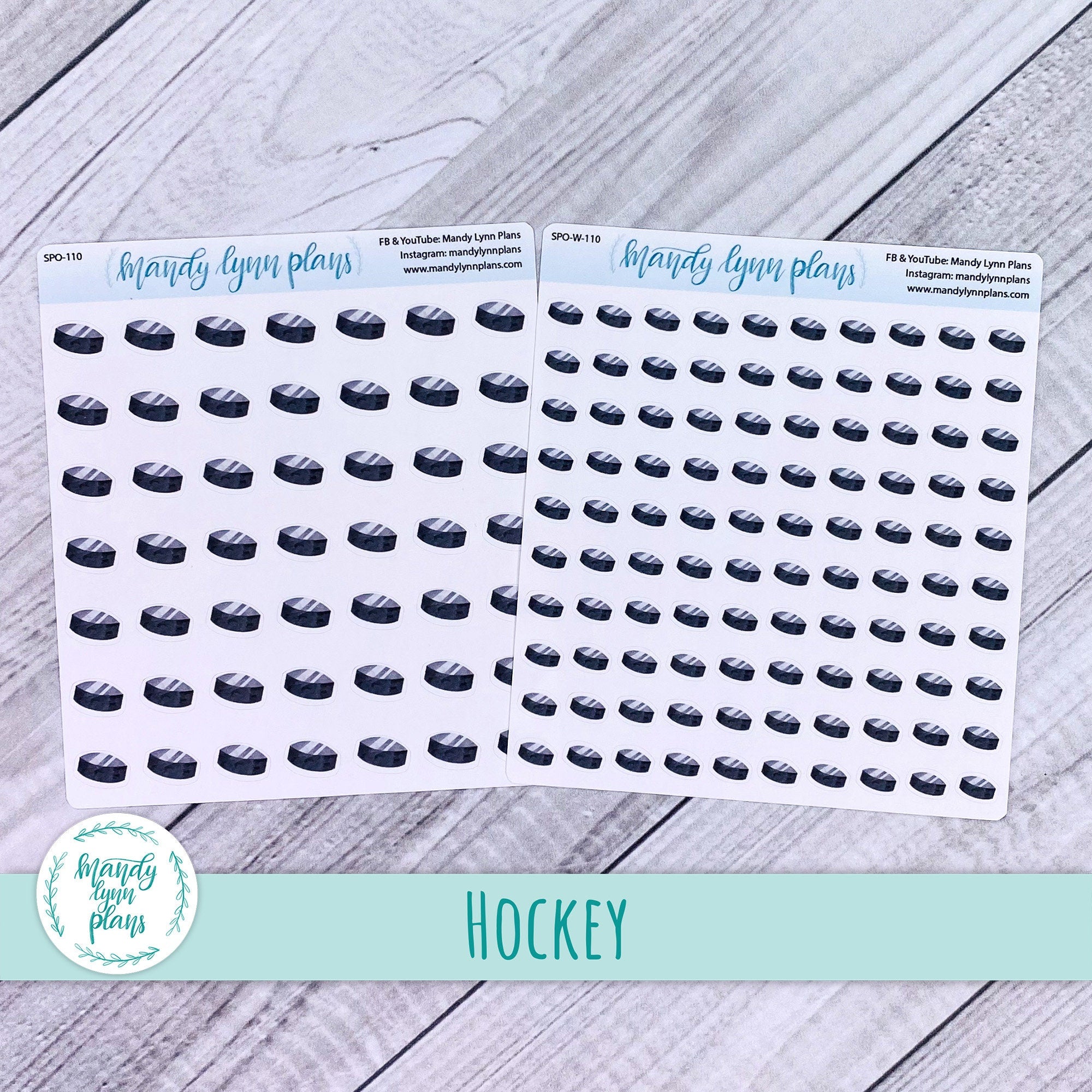 Hockey Puck Sports Stickers || 110 – Mandy Lynn Plans
