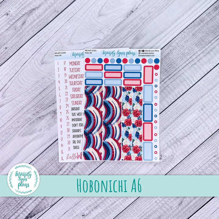 Hobonichi A6 Weekly Kit || Red, White and Blue || WK-A6T-3225