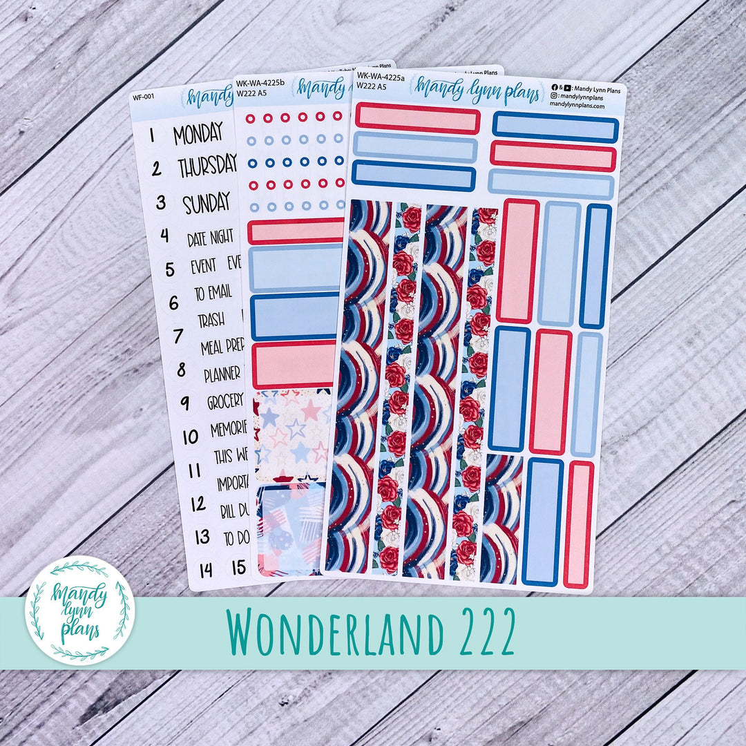 2024  Wonderland 222 Weekly Kit || Red, White and Blue || 225