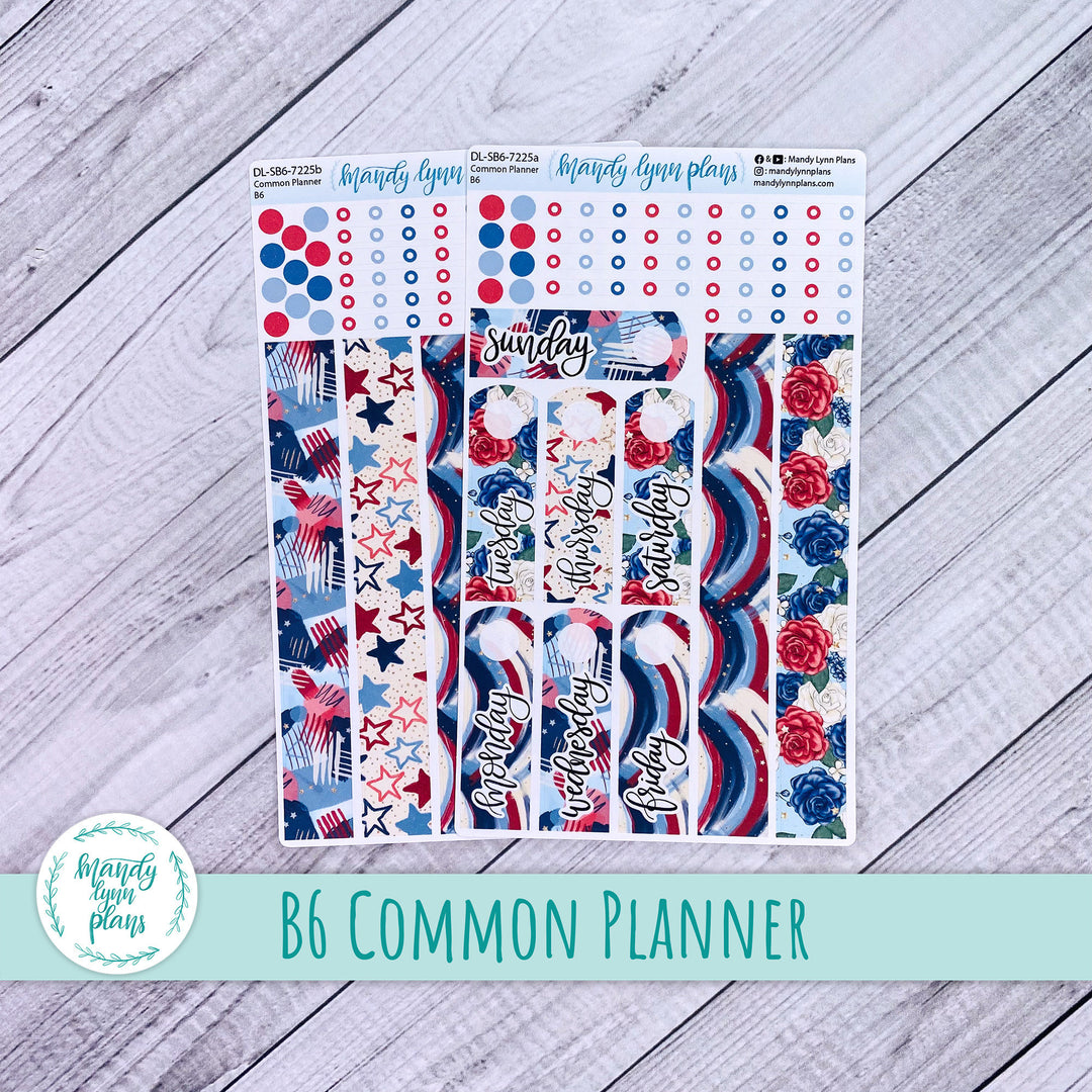 B6 Common Planner Daily Kit || Red, White and Blue || DL-SB6-7225