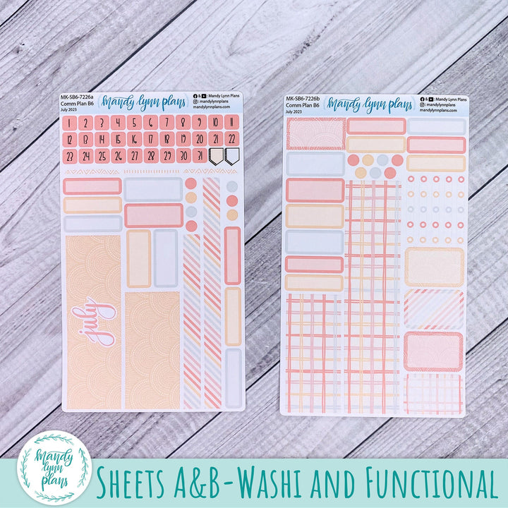 July 2023 B6 Common Planner Monthly Kit || Summer Vibes || MK-SB6-7226