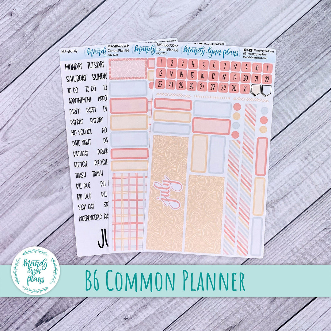 July 2023 B6 Common Planner Monthly Kit || Summer Vibes || MK-SB6-7226