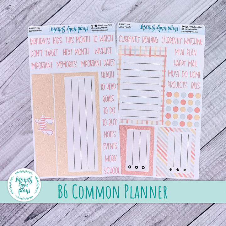 July B6 Common Planner Dashboard || Summer Vibes || R-SB6-7226