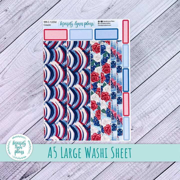 Red, White and Blue Large Washi Sheet || WK-C-1225D