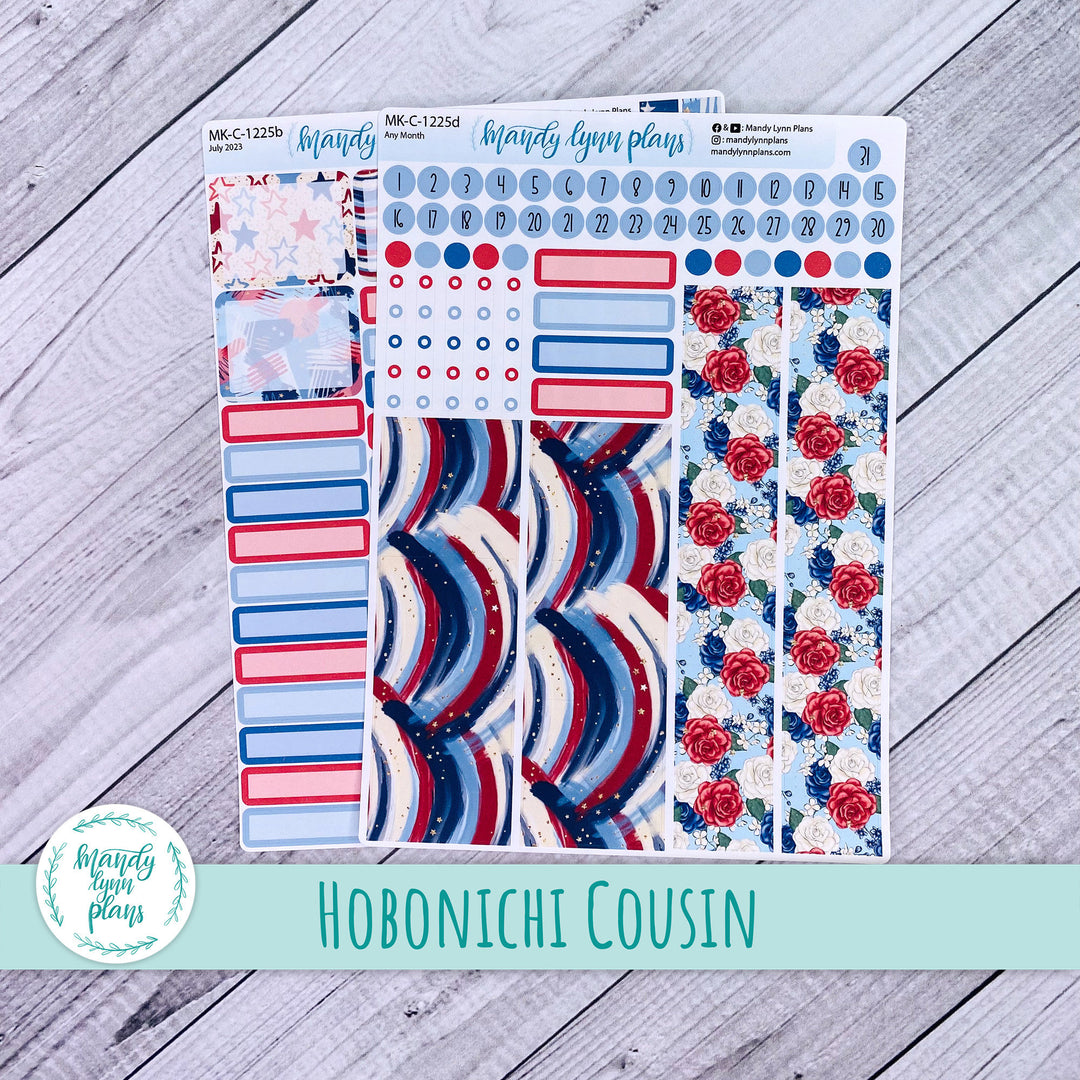 Any Month Hobonichi Cousin Monthly Kit || Red, White and Blue || MK-C-1225