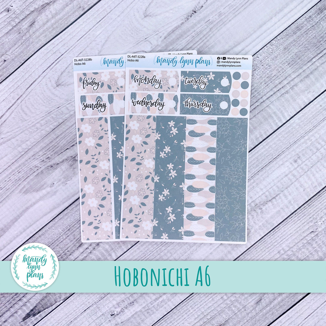 Hobonichi A6 Daily Kit || Green and Beige Floral || DL-A6T-3228