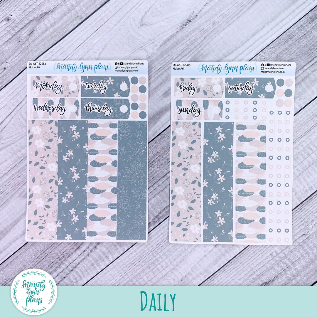 Hobonichi A6 Daily Kit || Green and Beige Floral || DL-A6T-3228