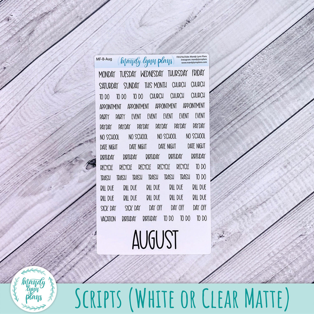 August 2023 B6 Common Planner Monthly Kit || Wildflowers || MK-SB6-7227