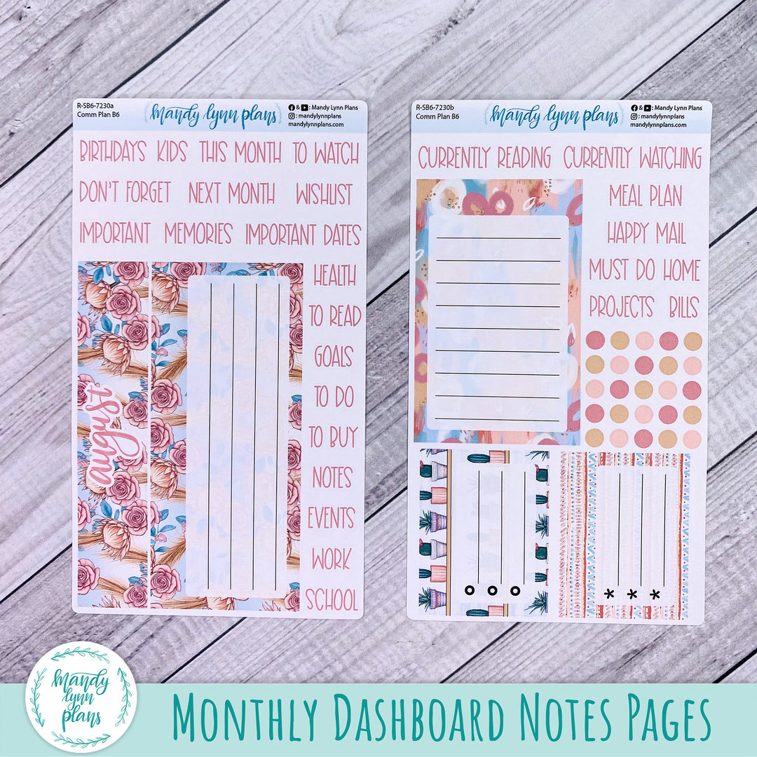 August B6 Common Planner Dashboard || Desert Cactus || R-SB6-7230