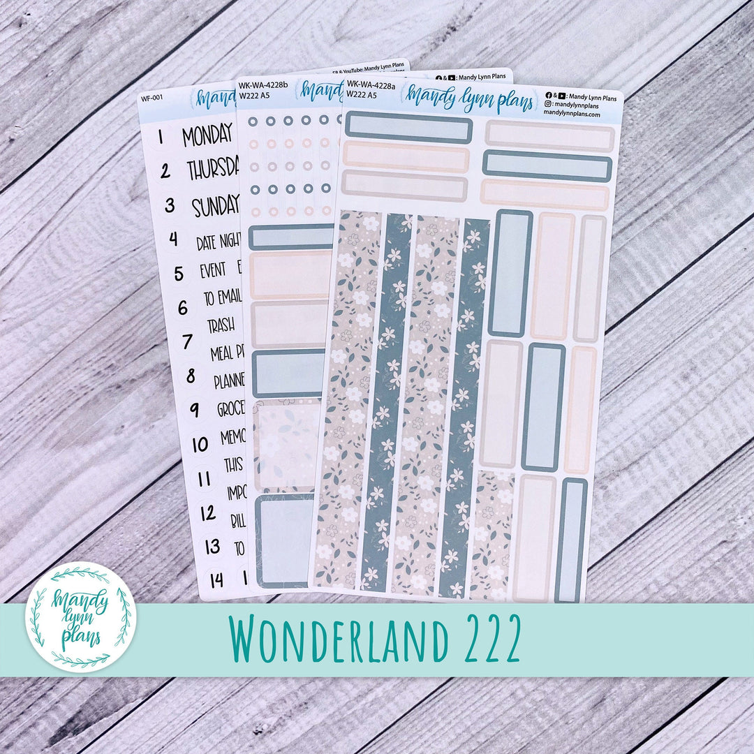 2024  Wonderland 222 Weekly Kit || Green and Beige Floral || 228