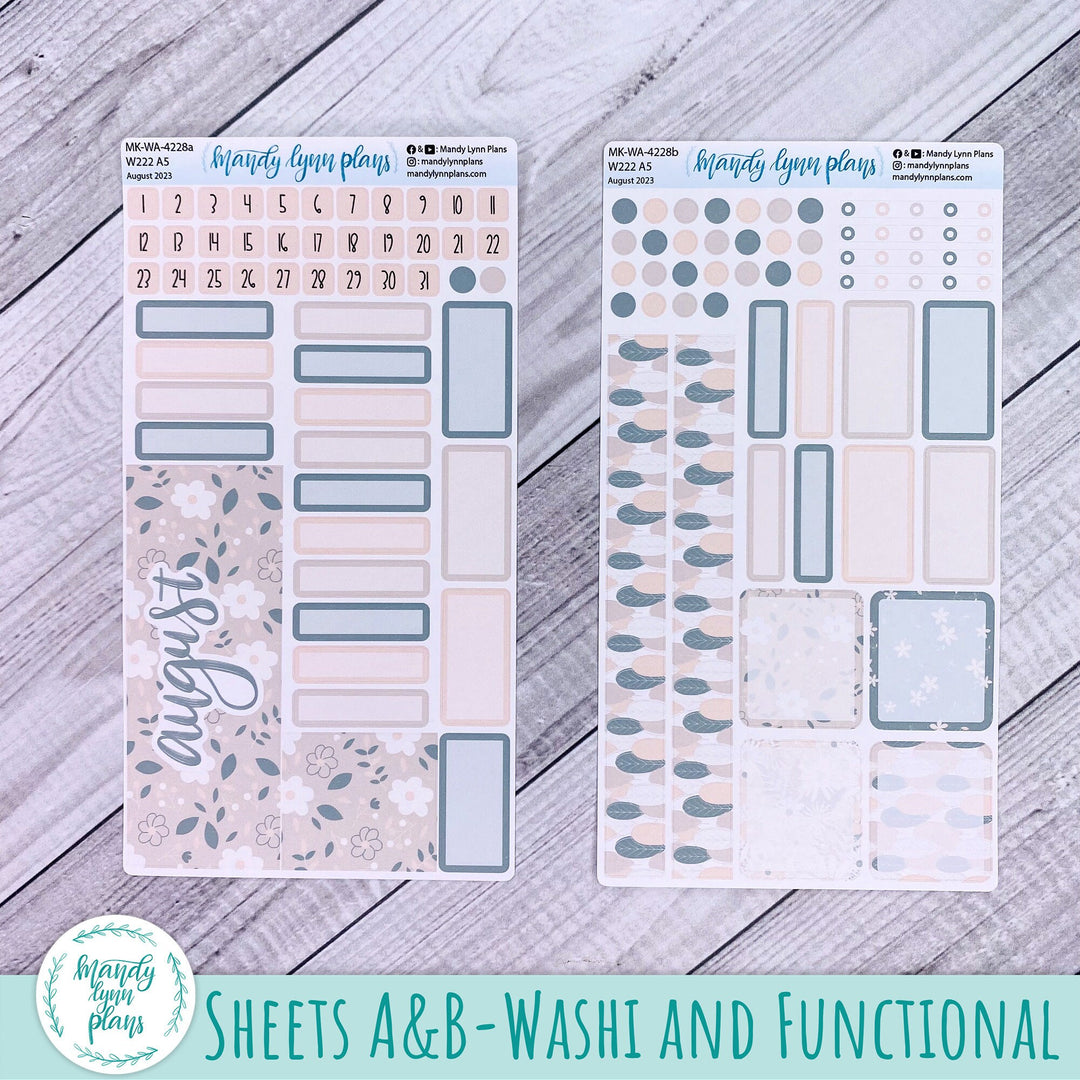 Wonderland 222 August 2023 Monthly Kit || Green and Beige Floral || 228