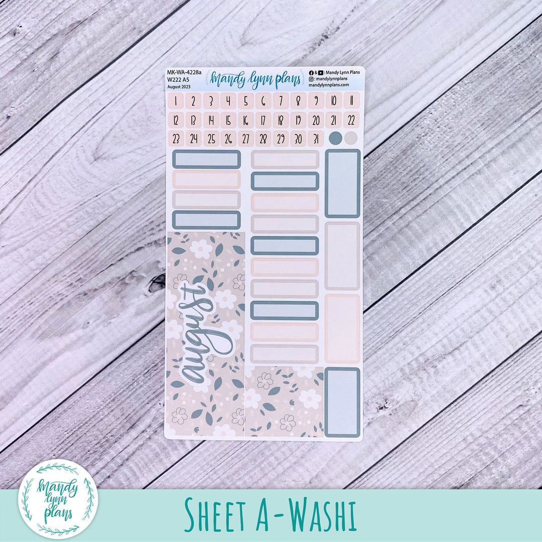 Wonderland 222 August 2023 Monthly Kit || Green and Beige Floral || 228