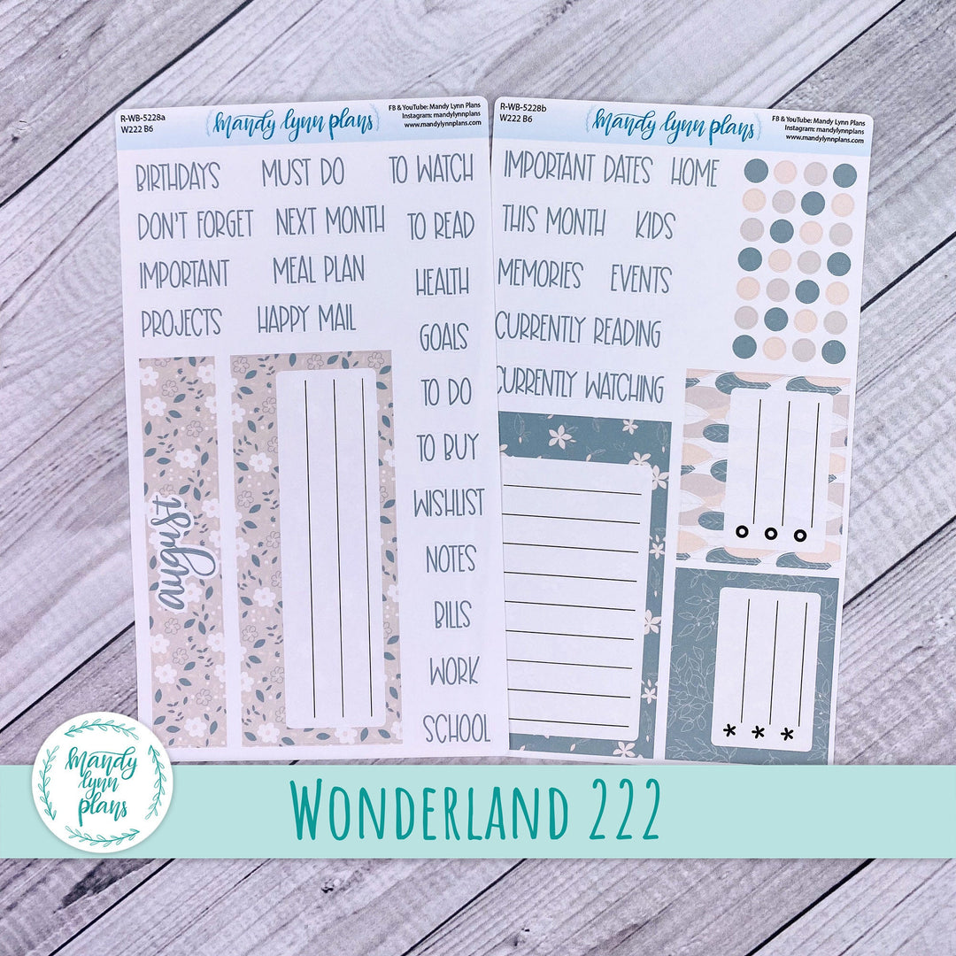 2024  August Wonderland 222 Dashboard || Green and Beige Floral || 228