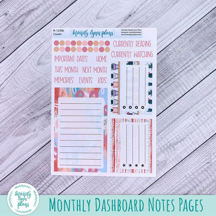 August Hobonichi Cousin Dashboard || Desert Cactus || R-1230