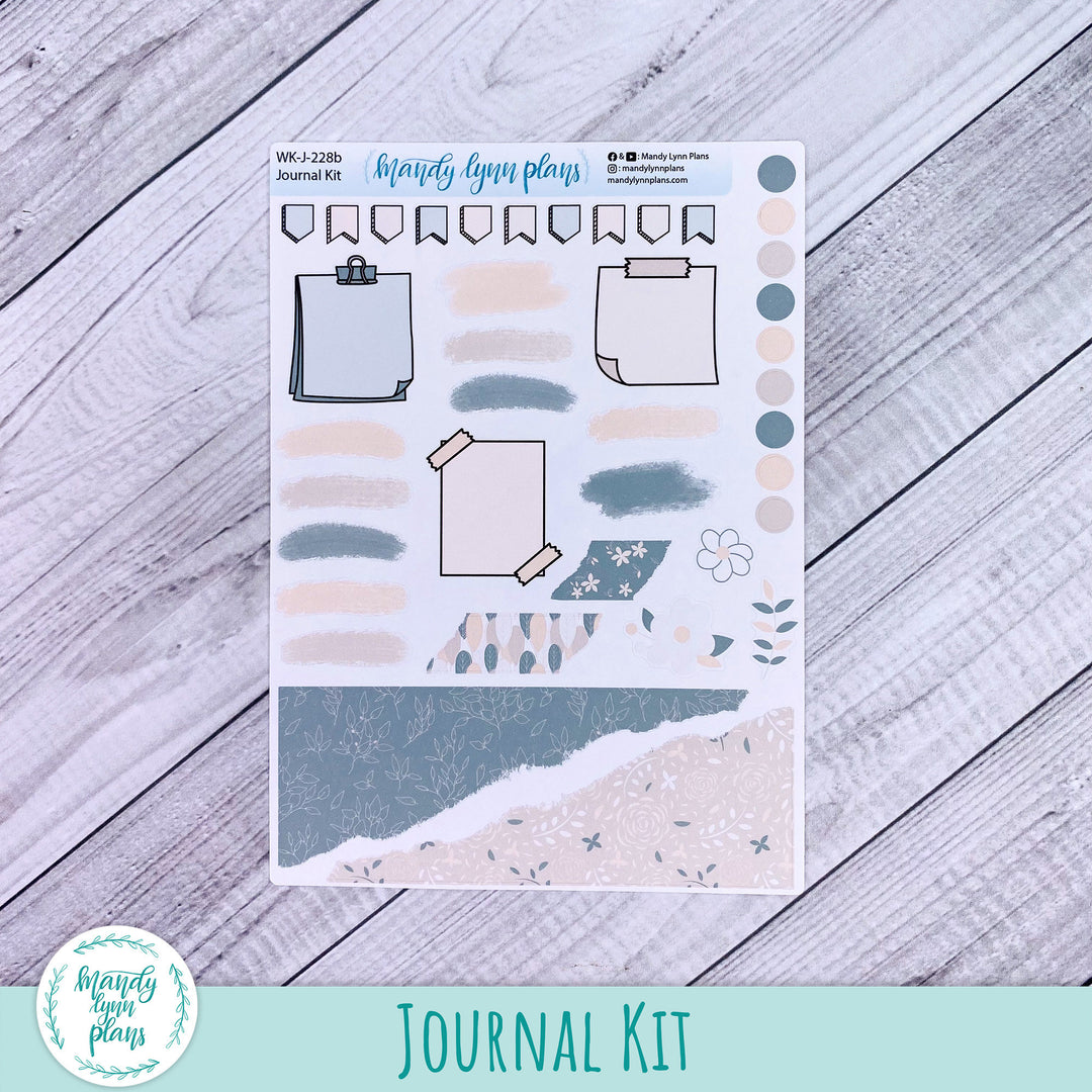 Green and Beige Floral Journal Kit || WK-J-228