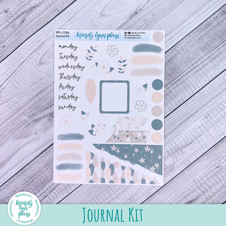 Green and Beige Floral Journal Kit || WK-J-228