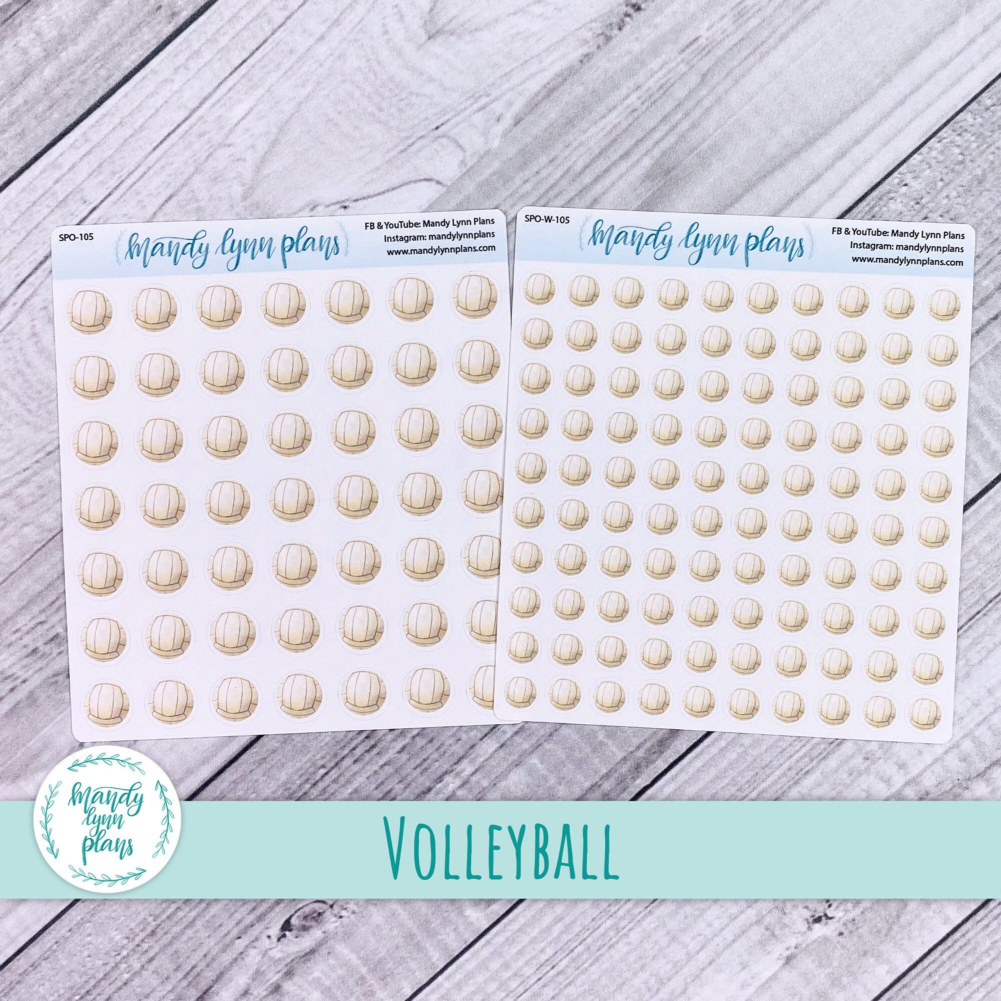 Volleyball Sports Stickers || 105 – Mandy Lynn Plans