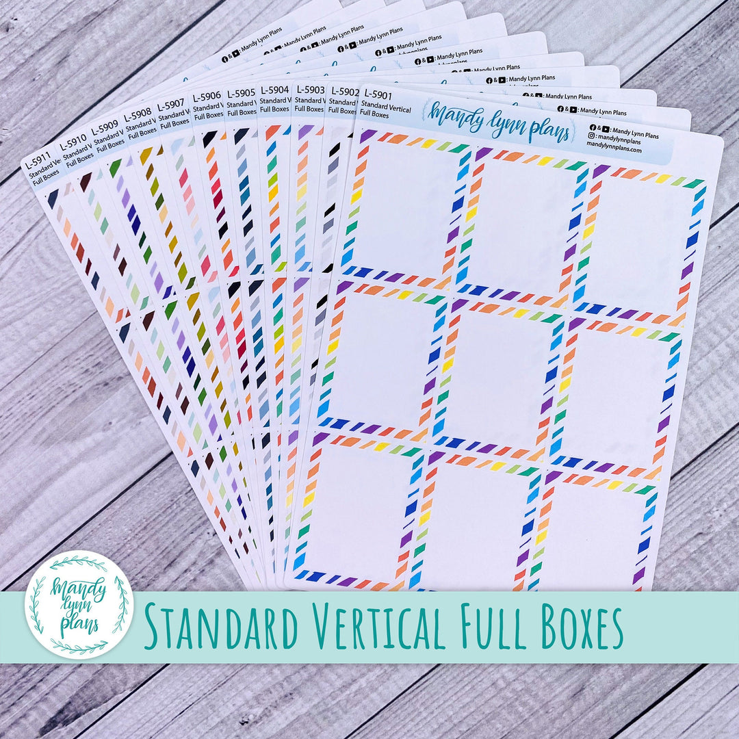 Standard Vertical || Stripe Pattern Full Box Labels