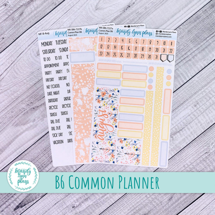 August 2023 B6 Common Planner Monthly Kit || Wildflowers || MK-SB6-7227