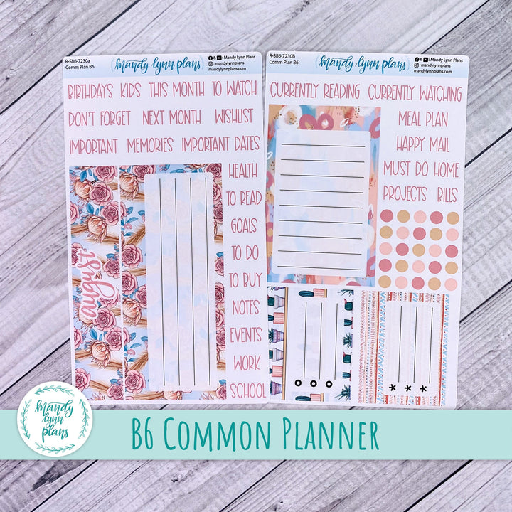 August B6 Common Planner Dashboard || Desert Cactus || R-SB6-7230