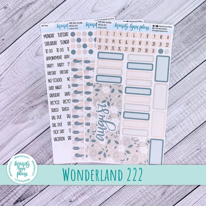 Wonderland 222 August 2023 Monthly Kit || Green and Beige Floral || 228