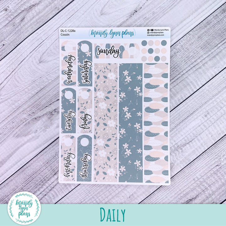 Hobonichi Cousin Daily Kit || Green and Beige Floral || DL-C-1228