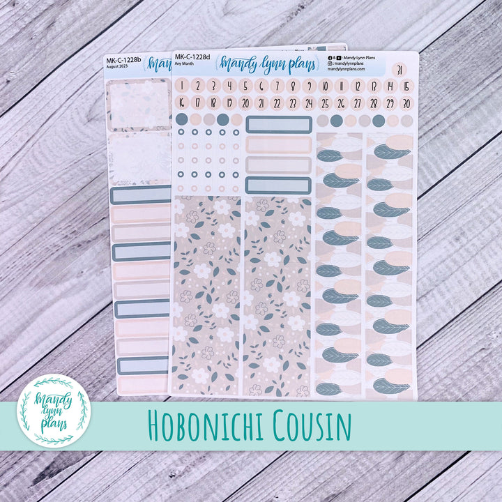 Any Month Hobonichi Cousin Monthly Kit || Green and Beige Floral || MK-C-1228