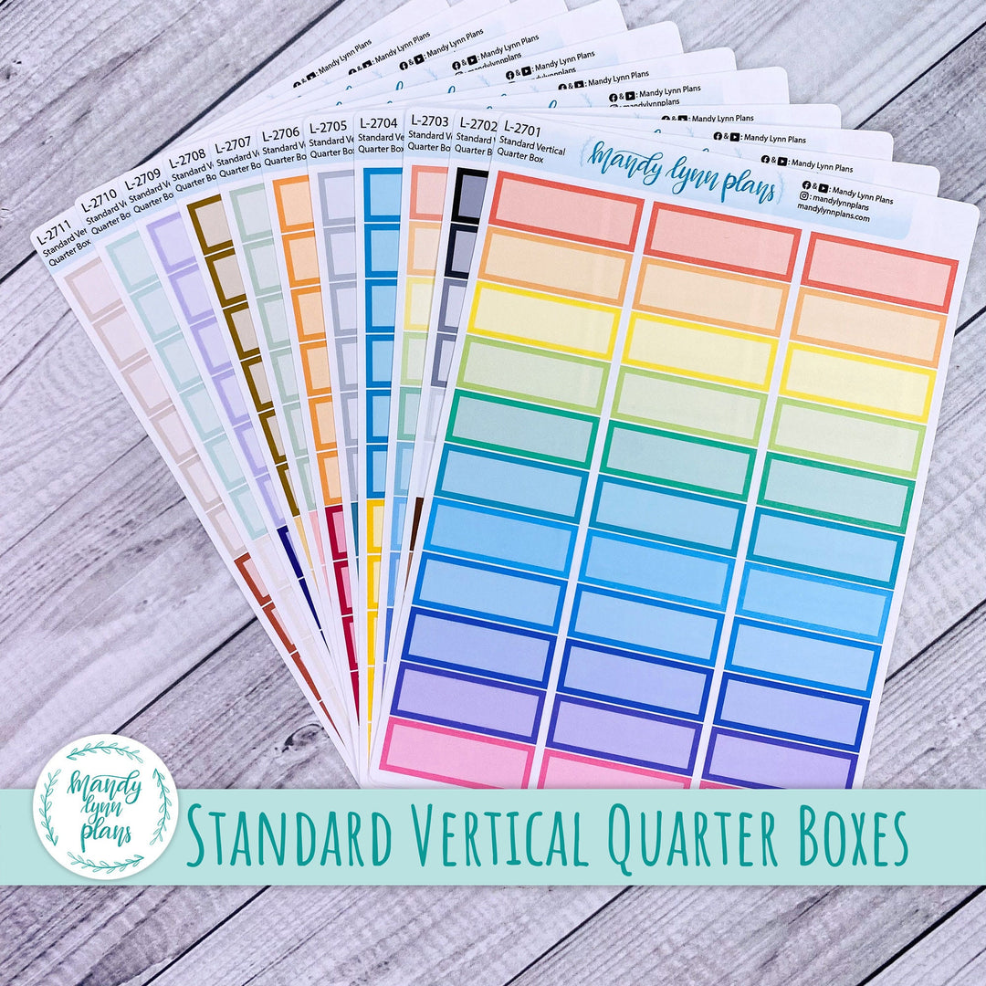 Standard Vertical || Solid Quarter Box Labels