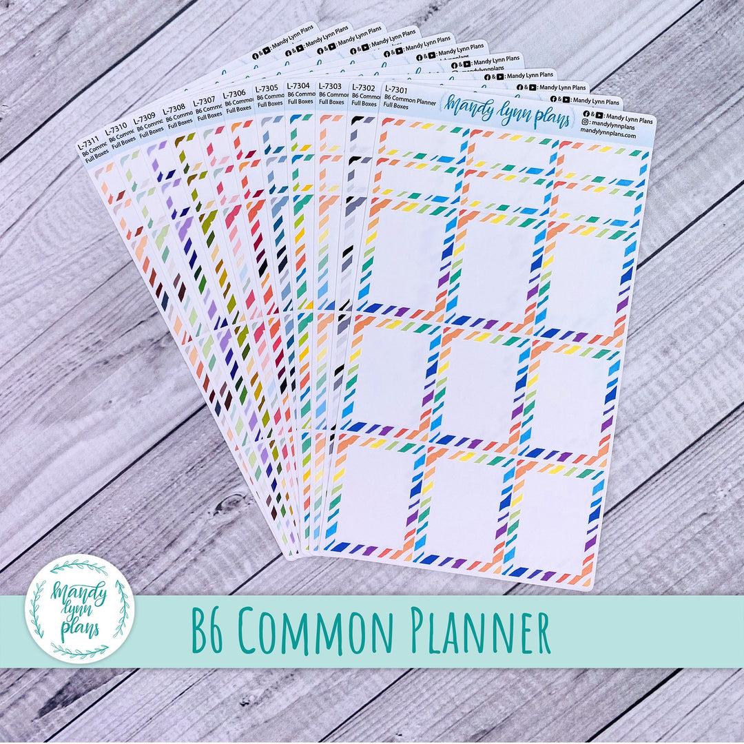B6 Common Planner || Stripe Pattern Full Box Labels